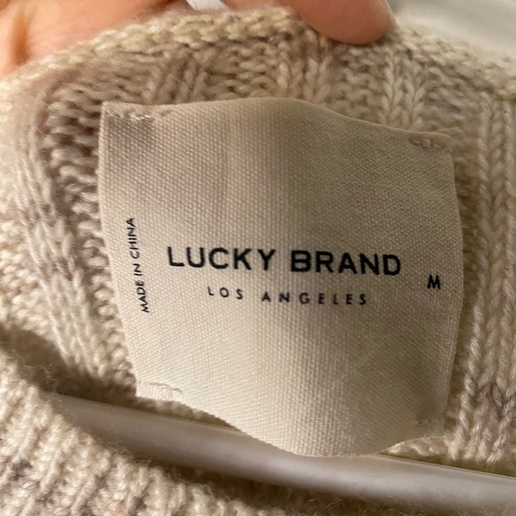 Lucky Brand Brown Cropped Long Sleeve Fall Sweater Size Medium Boxy - Picture 8 of 12